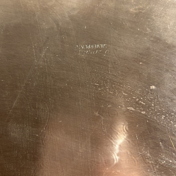 15" Silverplate Serving Tray with Rope Style Border - Picture 4 of 5